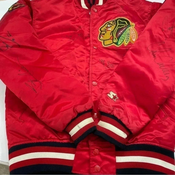 Vintage Starter Blackhawks jacket signed size small 1637 - Picture 13 of 16